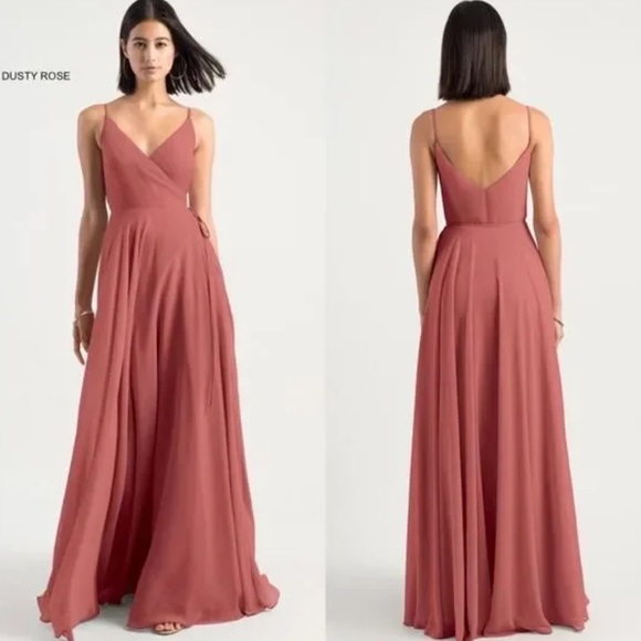 Jenny Yoo Dresses & Skirts - Jenny Yoo James Luxe Chiffon Wrap Dress Dusty Rose